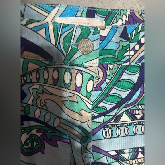 Chico's High Rise Jeans with Blue and Purple Patterns - Picture 2 of 4